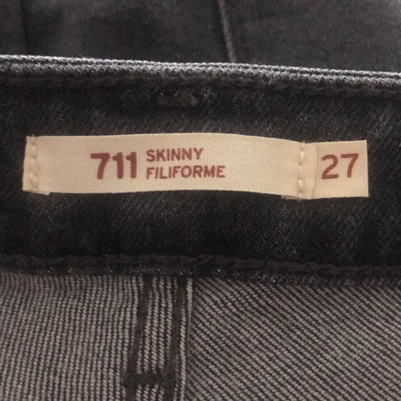 Levis 711 Ripped Knees Skinny Jeans - Picture 2 of 8